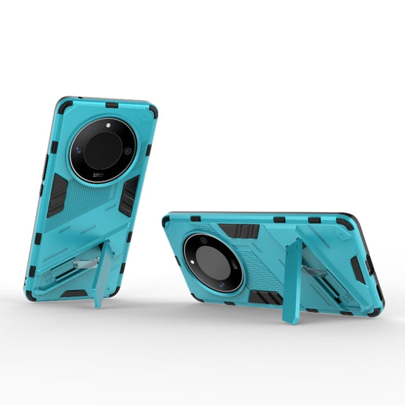 For Honor X50 5G Global / X9B Punk Armor 2 in 1 PC + TPU Phone Case with Holder(Blue)