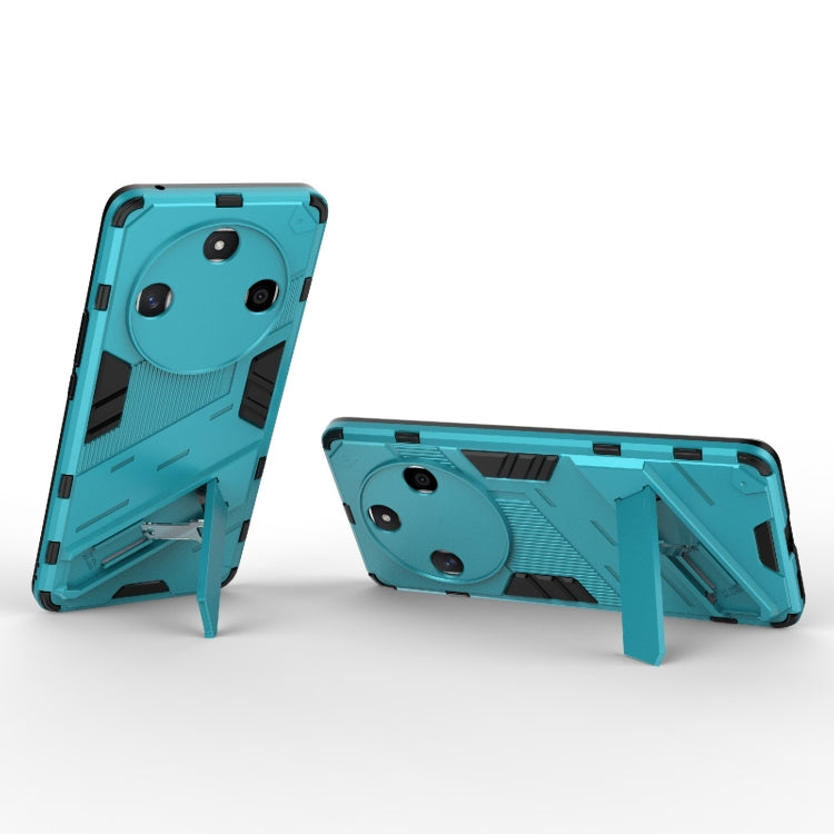 For Honor X50 5G Global / X9B Punk Armor 2 in 1 PC + TPU Phone Case with Holder(Blue)