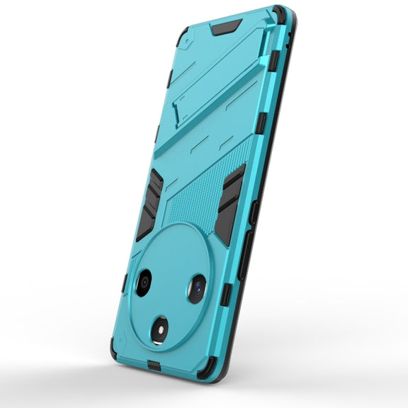 For Honor X50 5G Global / X9B Punk Armor 2 in 1 PC + TPU Phone Case with Holder(Blue)