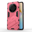 For Honor X50 5G Global / X9B Punk Armor 2 in 1 PC + TPU Phone Case with Holder(Light Red) - Honor Cases by PMC TechLife | Online Shopping South Africa | PMC TechLife | Buy Now Pay Later Mobicred