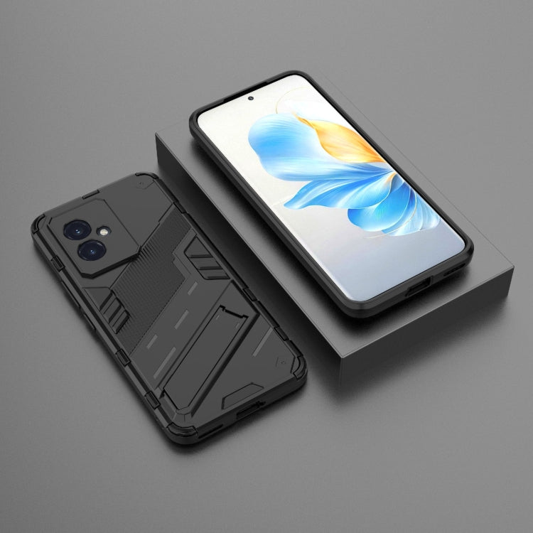 For Honor 100 5G Punk Armor 2 in 1 PC + TPU Phone Case with Holder(Black)