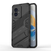For Honor 100 5G Punk Armor 2 in 1 PC + TPU Phone Case with Holder(Black)