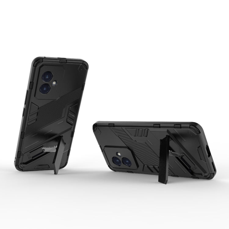 For Honor 100 5G Punk Armor 2 in 1 PC + TPU Phone Case with Holder(Black)