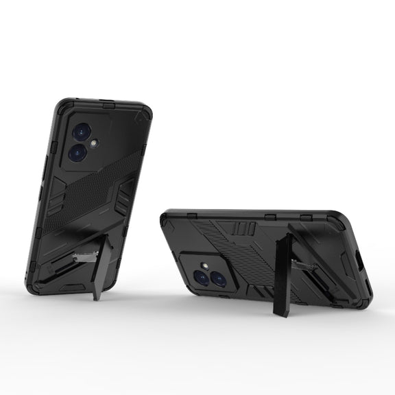 For Honor 100 5G Punk Armor 2 in 1 PC + TPU Phone Case with Holder(Black)