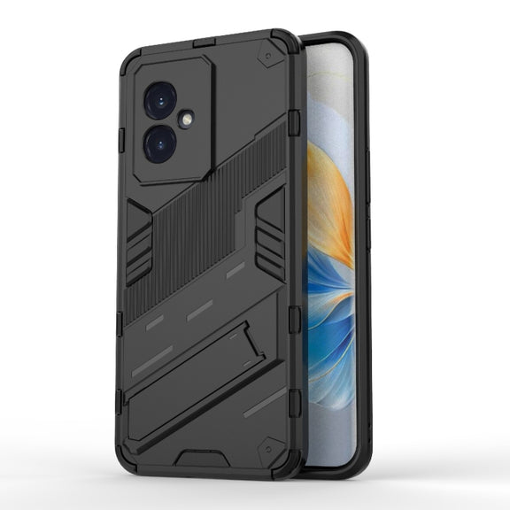 For Honor 100 5G Punk Armor 2 in 1 PC + TPU Phone Case with Holder(Black)