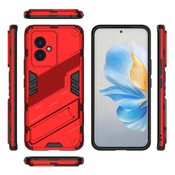 For Honor 100 5G Punk Armor 2 in 1 PC + TPU Phone Case with Holder(Red)