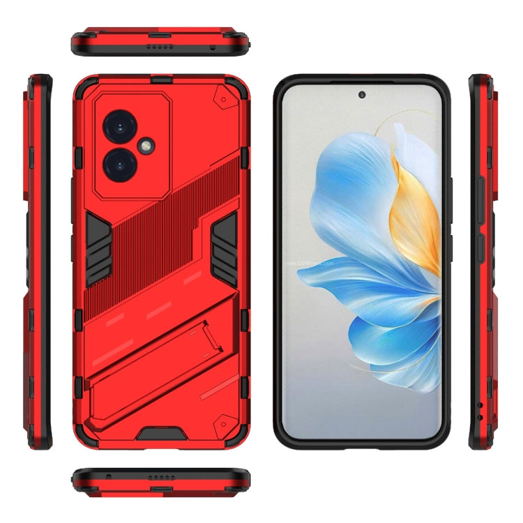 For Honor 100 5G Punk Armor 2 in 1 PC + TPU Phone Case with Holder(Red)