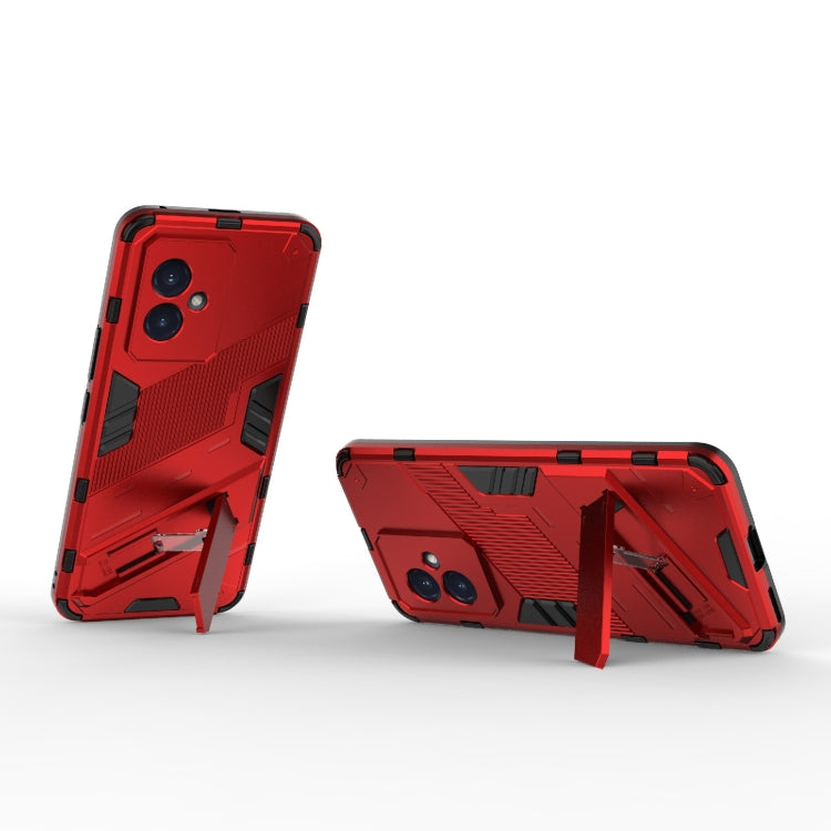 For Honor 100 5G Punk Armor 2 in 1 PC + TPU Phone Case with Holder(Red)