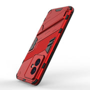 For Honor 100 5G Punk Armor 2 in 1 PC + TPU Phone Case with Holder(Red)