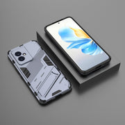 For Honor 100 5G Punk Armor 2 in 1 PC + TPU Phone Case with Holder(Grey)