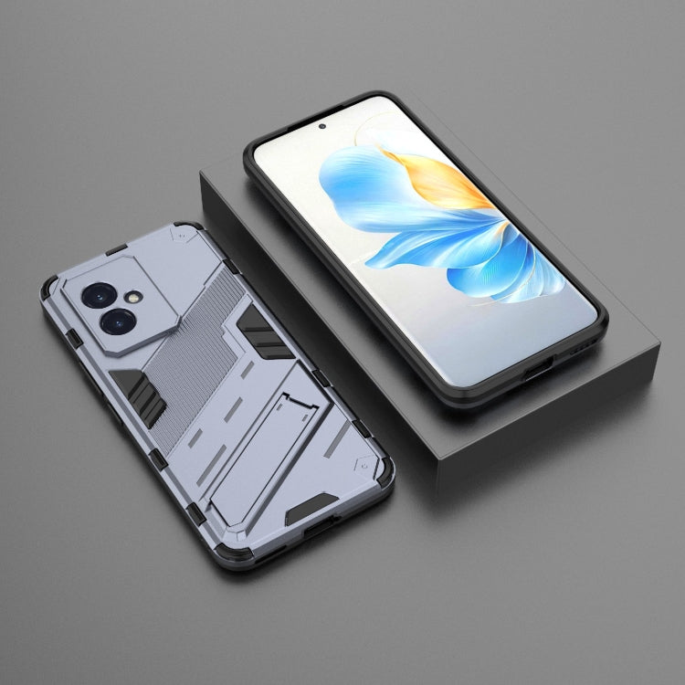 For Honor 100 5G Punk Armor 2 in 1 PC + TPU Phone Case with Holder(Grey)