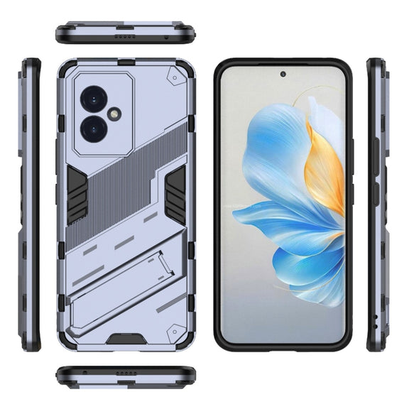 For Honor 100 5G Punk Armor 2 in 1 PC + TPU Phone Case with Holder(Grey)