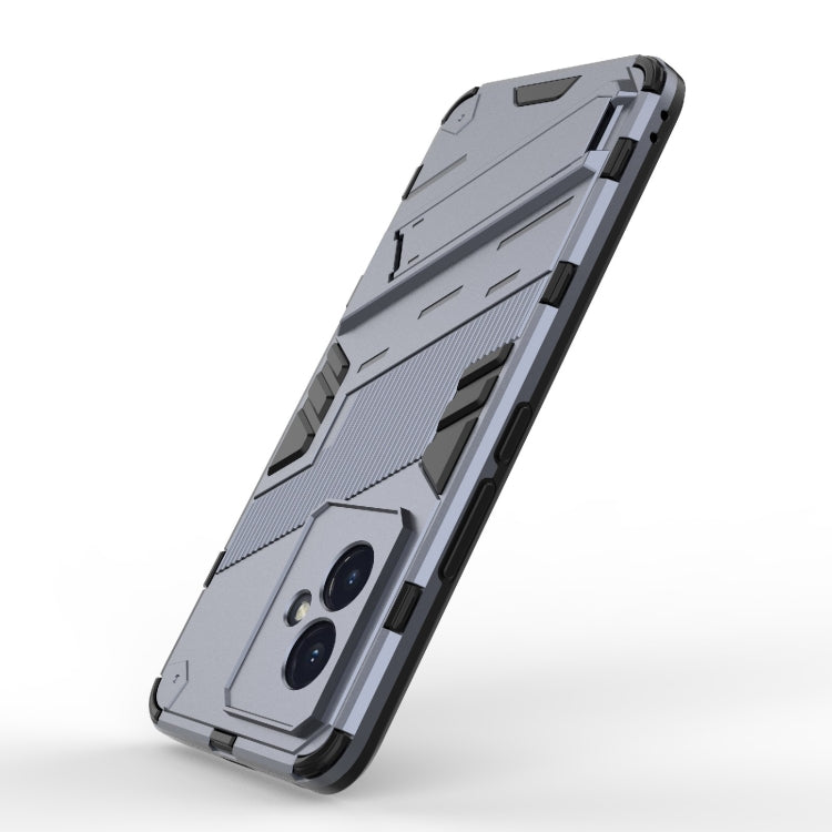 For Honor 100 5G Punk Armor 2 in 1 PC + TPU Phone Case with Holder(Grey)