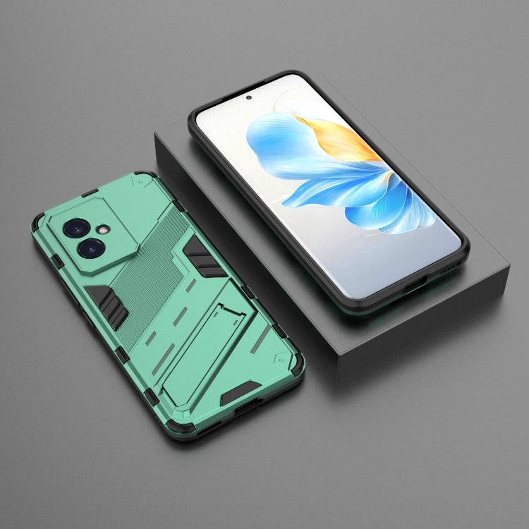 For Honor 100 5G Punk Armor 2 in 1 PC + TPU Phone Case with Holder(Green)