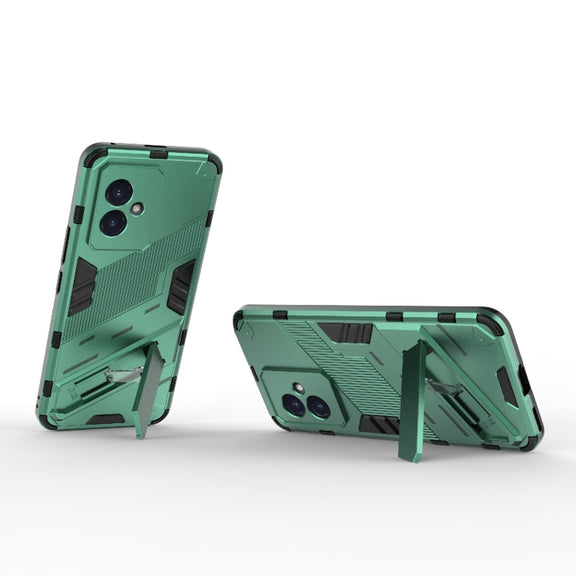 For Honor 100 5G Punk Armor 2 in 1 PC + TPU Phone Case with Holder(Green)