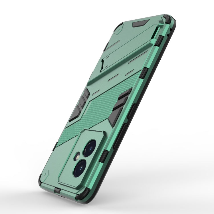 For Honor 100 5G Punk Armor 2 in 1 PC + TPU Phone Case with Holder(Green)