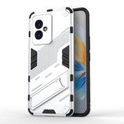 For Honor 100 5G Punk Armor 2 in 1 PC + TPU Phone Case with Holder(White)