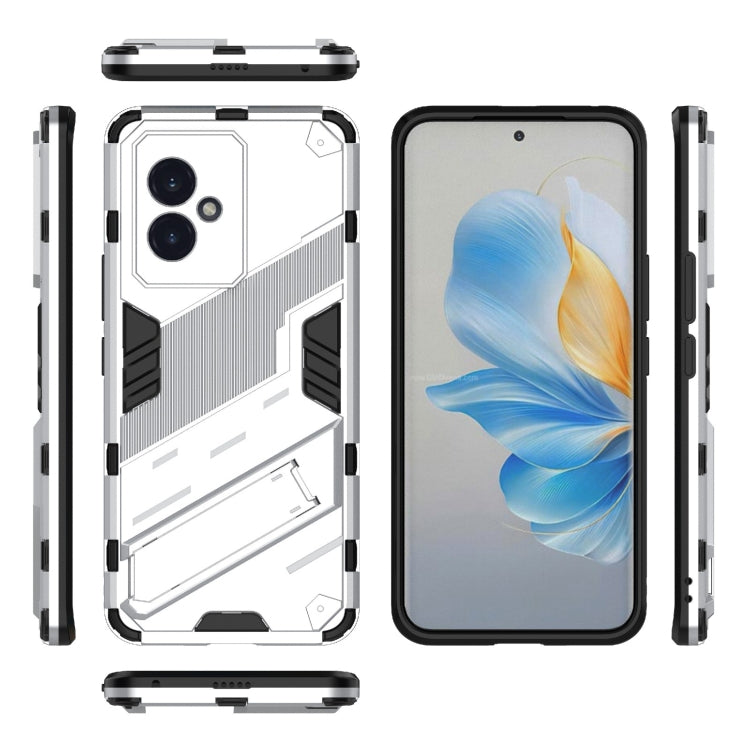 For Honor 100 5G Punk Armor 2 in 1 PC + TPU Phone Case with Holder(White)