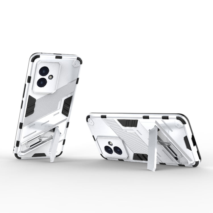 For Honor 100 5G Punk Armor 2 in 1 PC + TPU Phone Case with Holder(White)
