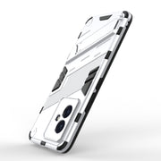 For Honor 100 5G Punk Armor 2 in 1 PC + TPU Phone Case with Holder(White)