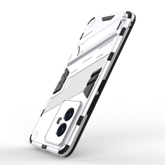 For Honor 100 5G Punk Armor 2 in 1 PC + TPU Phone Case with Holder(White)