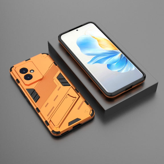 For Honor 100 5G Punk Armor 2 in 1 PC + TPU Phone Case with Holder(Orange)