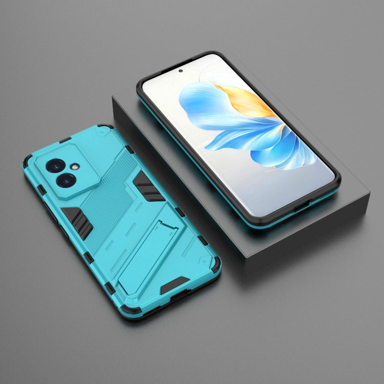 For Honor 100 5G Punk Armor 2 in 1 PC + TPU Phone Case with Holder(Blue)