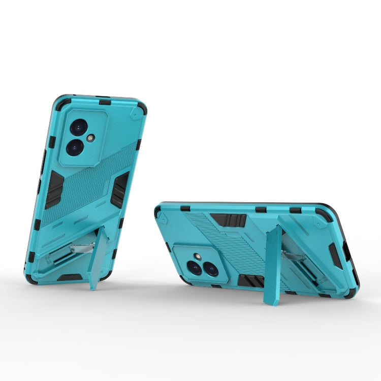 For Honor 100 5G Punk Armor 2 in 1 PC + TPU Phone Case with Holder(Blue)