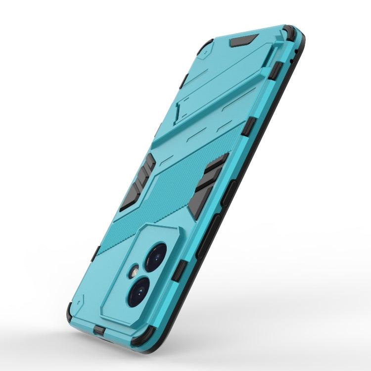 For Honor 100 5G Punk Armor 2 in 1 PC + TPU Phone Case with Holder(Blue)