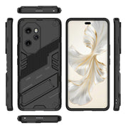 For Honor 100 Pro 5G Punk Armor 2 in 1 PC + TPU Phone Case with Holder(Black)