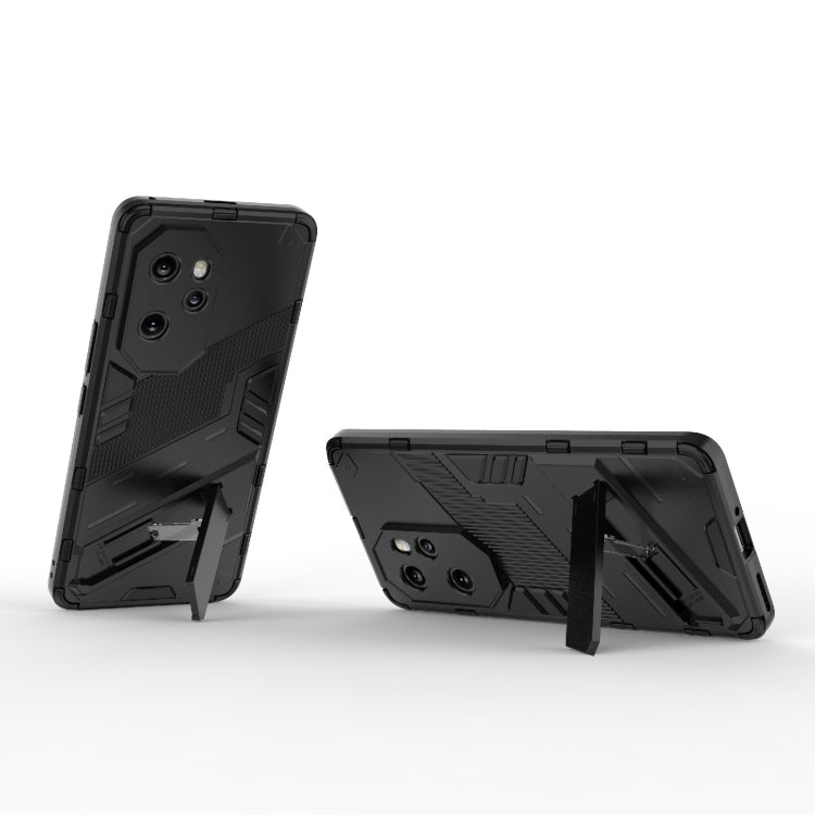 For Honor 100 Pro 5G Punk Armor 2 in 1 PC + TPU Phone Case with Holder(Black)