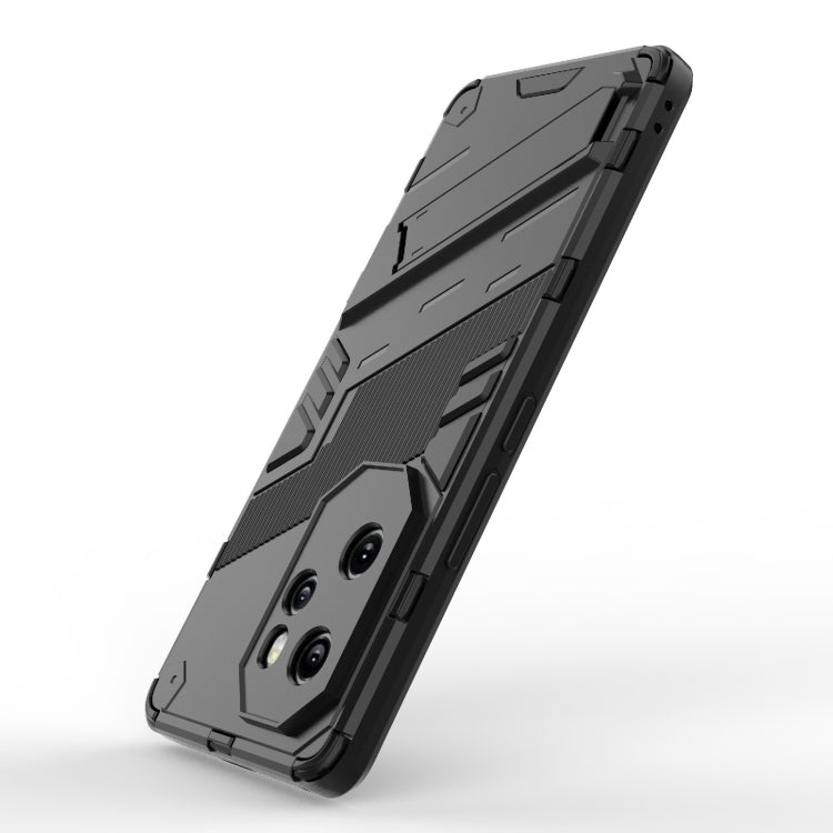 For Honor 100 Pro 5G Punk Armor 2 in 1 PC + TPU Phone Case with Holder(Black)