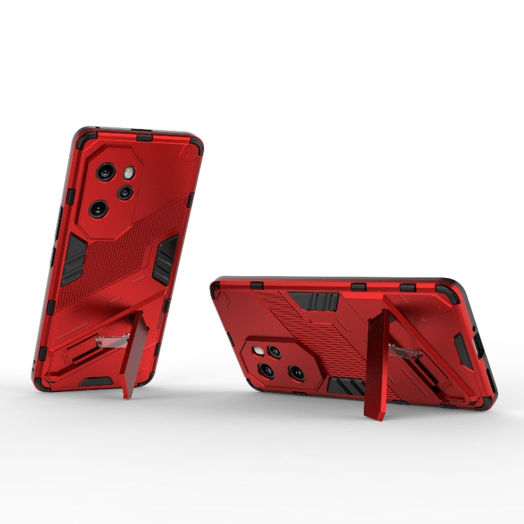 For Honor 100 Pro 5G Punk Armor 2 in 1 PC + TPU Phone Case with Holder(Red)