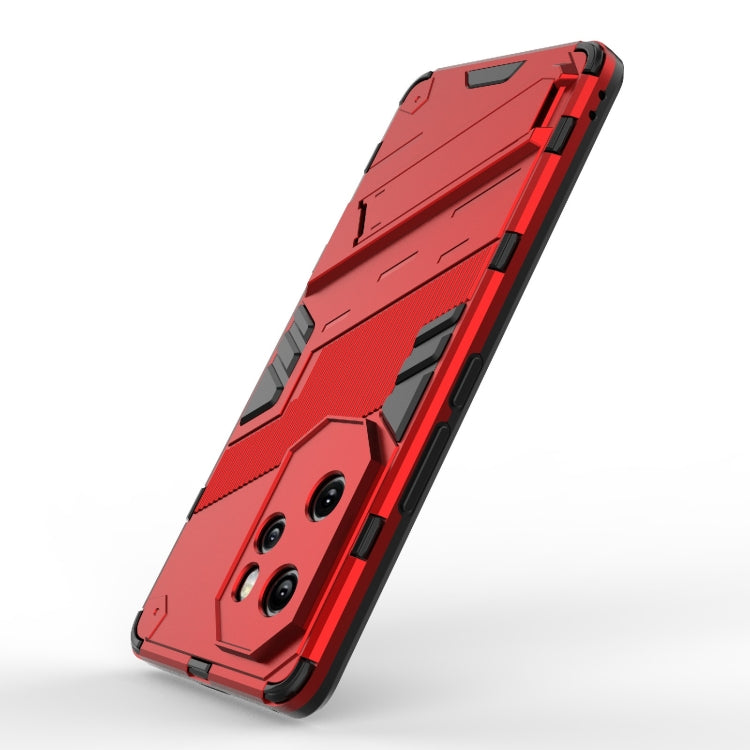 For Honor 100 Pro 5G Punk Armor 2 in 1 PC + TPU Phone Case with Holder(Red)