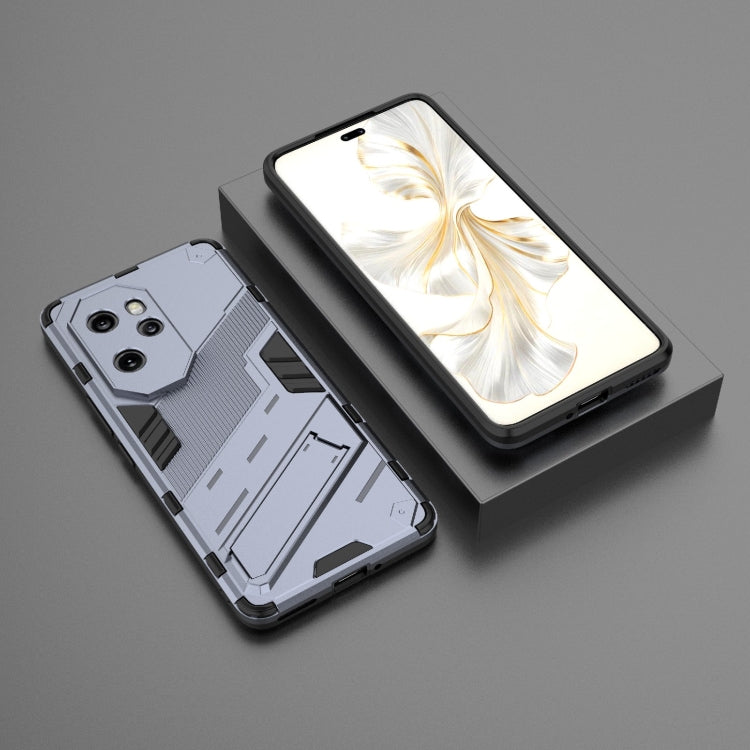 For Honor 100 Pro 5G Punk Armor 2 in 1 PC + TPU Phone Case with Holder(Grey)