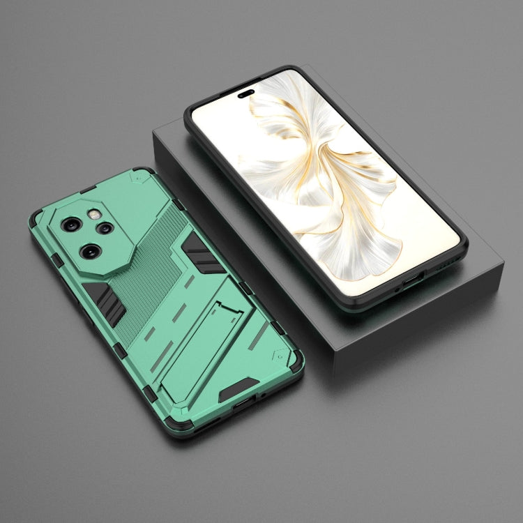 For Honor 100 Pro 5G Punk Armor 2 in 1 PC + TPU Phone Case with Holder(Green)