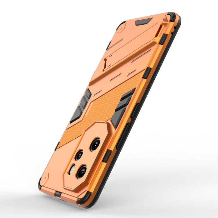 For Honor 100 Pro 5G Punk Armor 2 in 1 PC + TPU Phone Case with Holder(Orange)