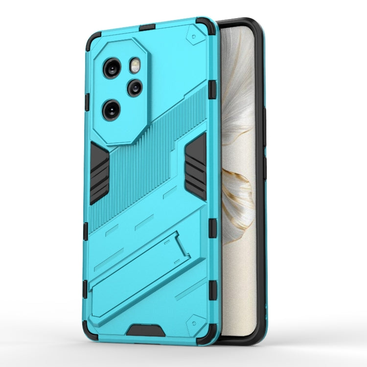 For Honor 100 Pro 5G Punk Armor 2 in 1 PC + TPU Phone Case with Holder(Blue)