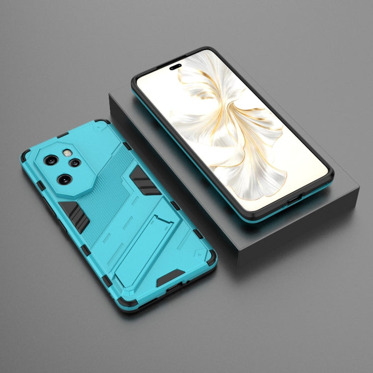 For Honor 100 Pro 5G Punk Armor 2 in 1 PC + TPU Phone Case with Holder(Blue)