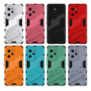 For Honor 100 Pro 5G Punk Armor 2 in 1 PC + TPU Phone Case with Holder(Light Red)