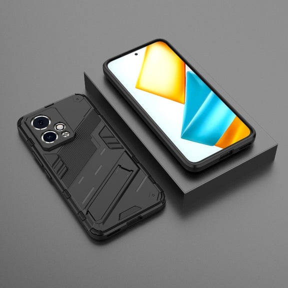For Honor 90 GT 5G Punk Armor 2 in 1 PC + TPU Phone Case with Holder(Black)