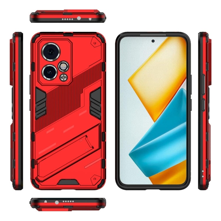 For Honor 90 GT 5G Punk Armor 2 in 1 PC + TPU Phone Case with Holder(Red)