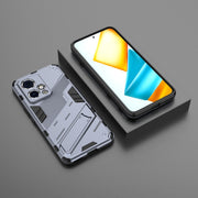 For Honor 90 GT 5G Punk Armor 2 in 1 PC + TPU Phone Case with Holder(Grey)