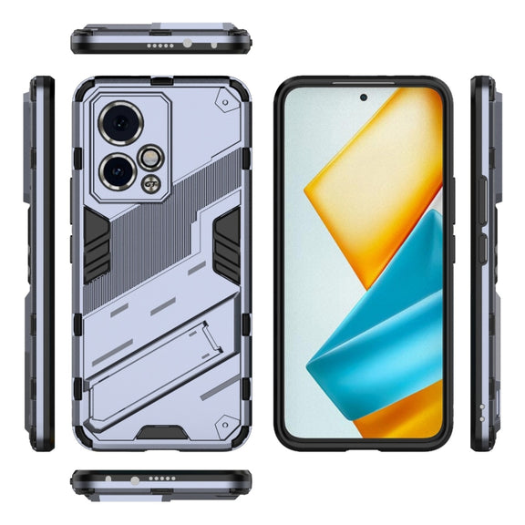 For Honor 90 GT 5G Punk Armor 2 in 1 PC + TPU Phone Case with Holder(Grey)