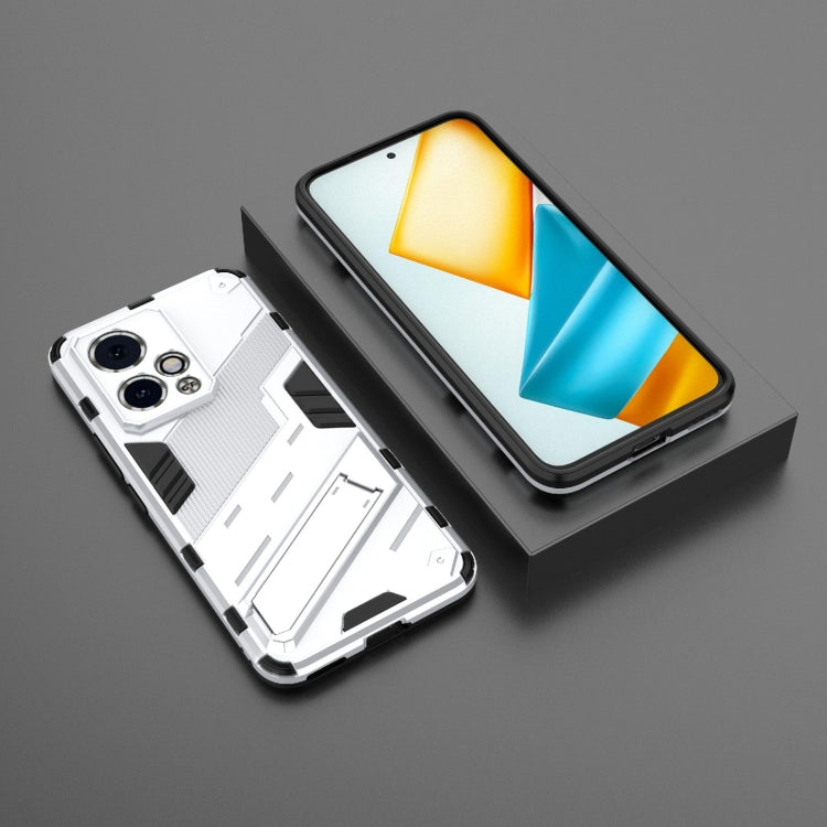 For Honor 90 GT 5G Punk Armor 2 in 1 PC + TPU Phone Case with Holder(White)