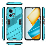 For Honor 90 GT 5G Punk Armor 2 in 1 PC + TPU Phone Case with Holder(Blue)