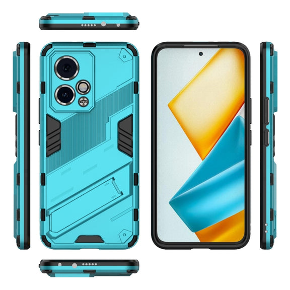 For Honor 90 GT 5G Punk Armor 2 in 1 PC + TPU Phone Case with Holder(Blue)