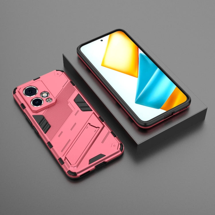 For Honor 90 GT 5G Punk Armor 2 in 1 PC + TPU Phone Case with Holder(Light Red)