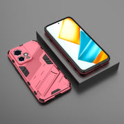 For Honor 90 GT 5G Punk Armor 2 in 1 PC + TPU Phone Case with Holder(Light Red)