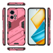 For Honor 90 GT 5G Punk Armor 2 in 1 PC + TPU Phone Case with Holder(Light Red)